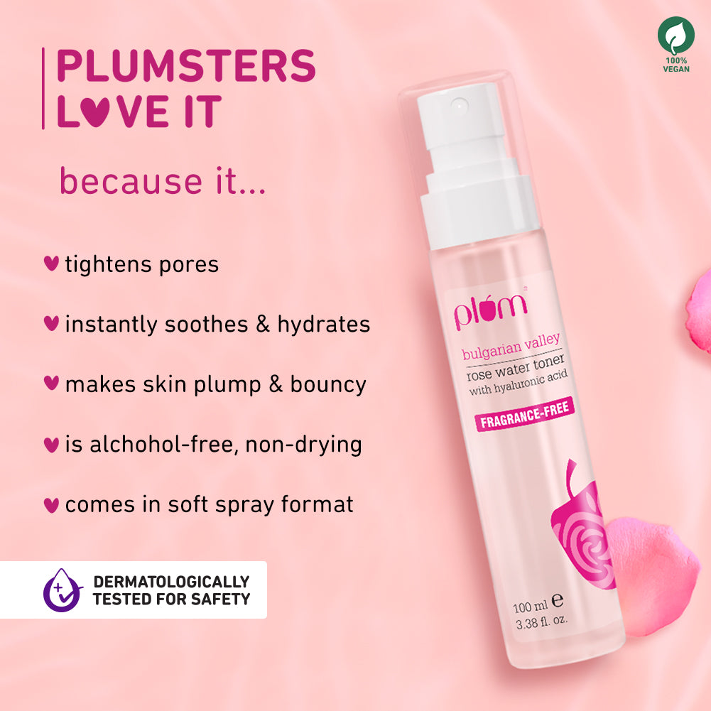 Plum Bulgarian Valley Rose Water Toner for tighter pores