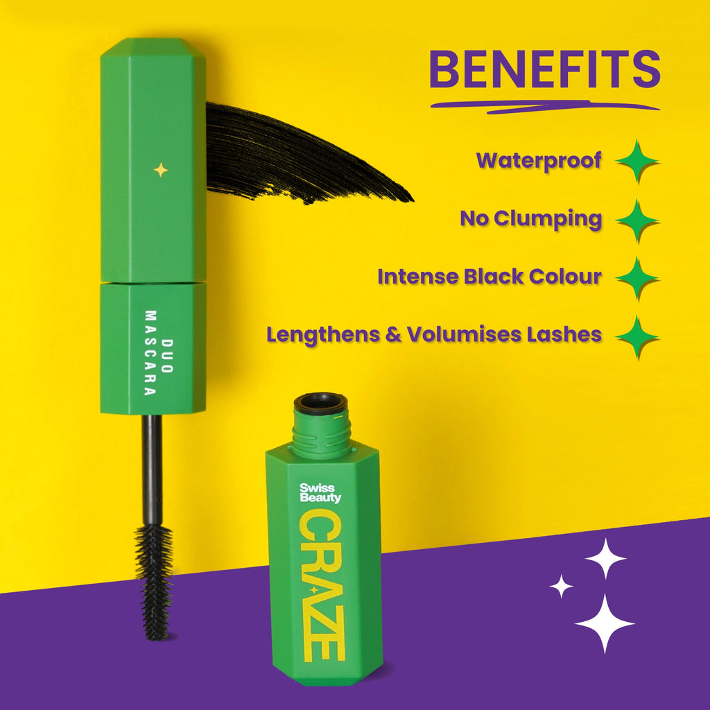 Swiss Beauty Craze Duo Mascara Black
