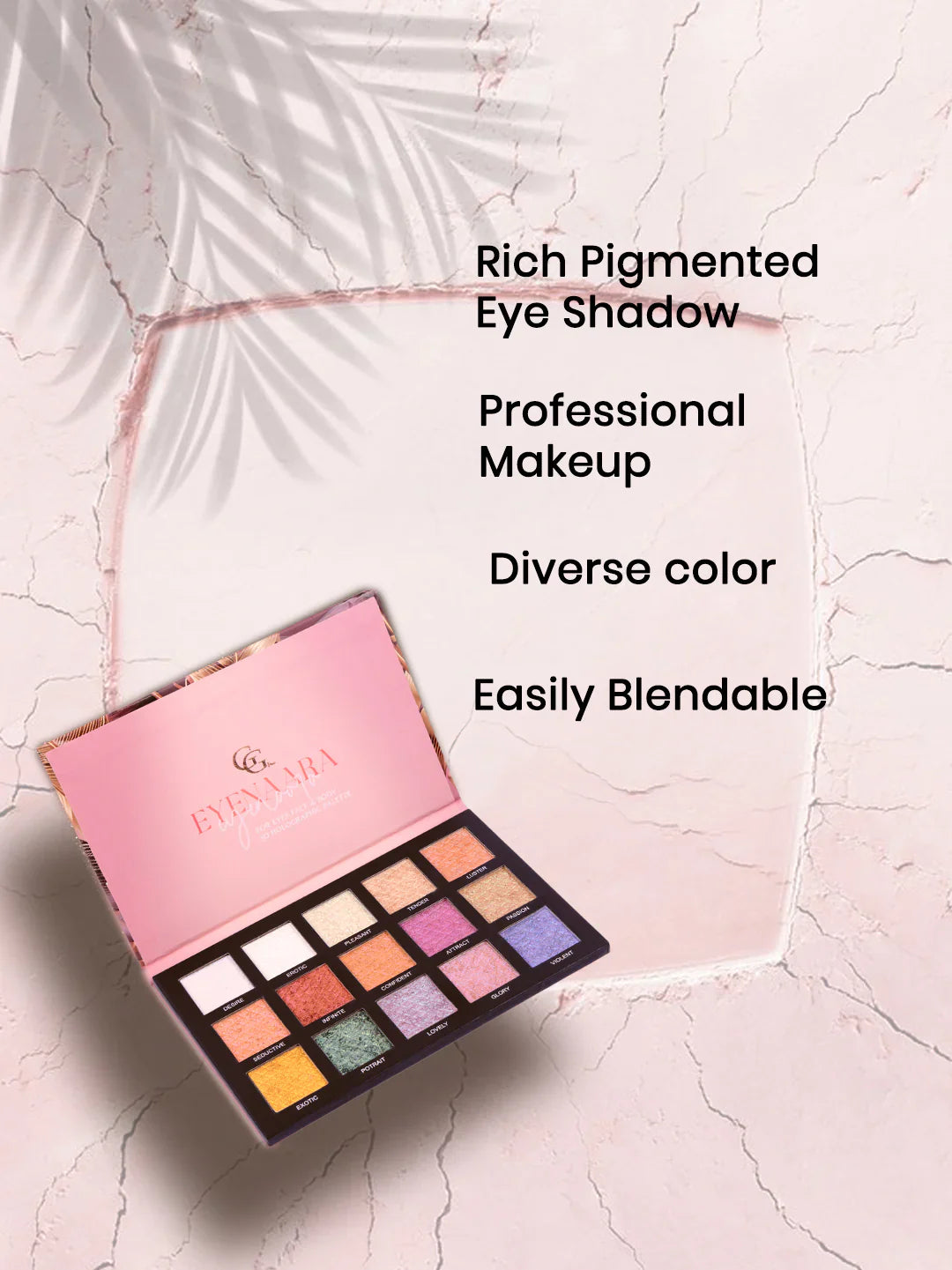 Gorgeous Girl EYENARA 2-in-1 3D Holographic Highlighter & Eyeshadow Palette | 15 Highly Pigmented Shades, 75g