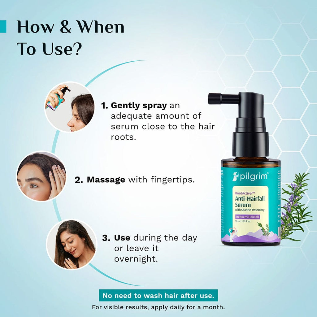 Pilgrim RootActive™ Anti-Hairfall Serum With Spanish Rosemary - 30 ml