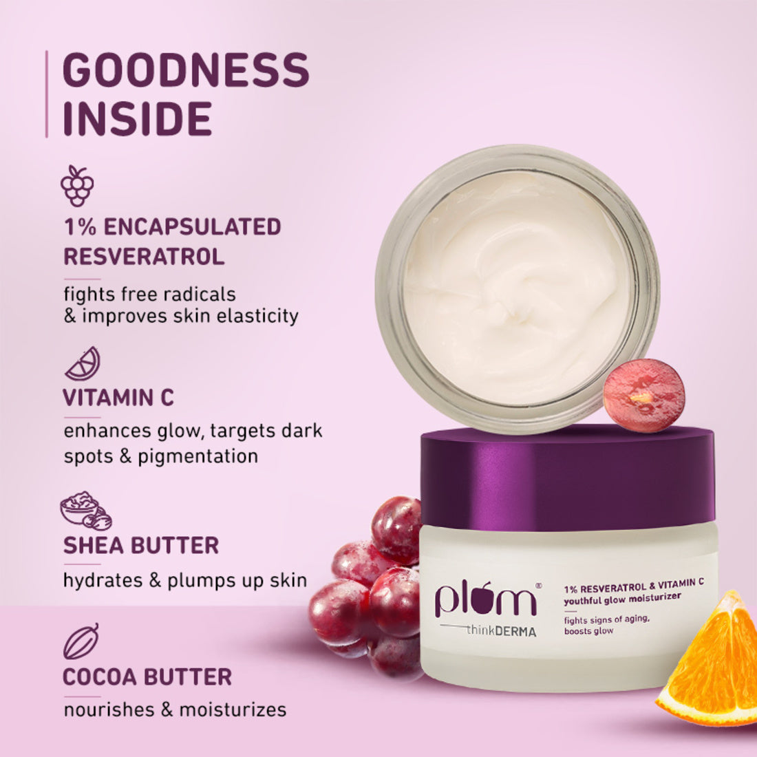 Plum 1% Resveratrol & Vitamin C Youthful Glow Moisturizer
