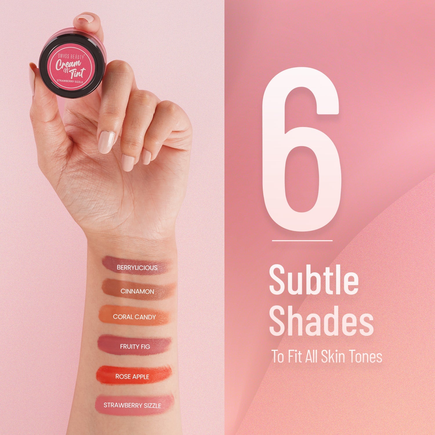Swiss Beauty 3-in-1 Lip and Cheek Cream N' Tint