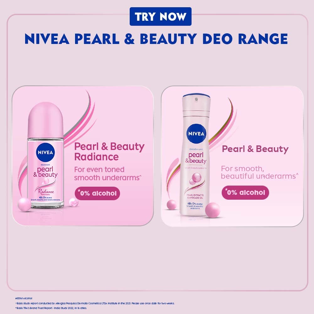 Nivea Female Pearl & Beauty Radiance Citrus Scent Liquid Deodorant 150 Ml | For Eventoned Smooth & Beautiful Underarms