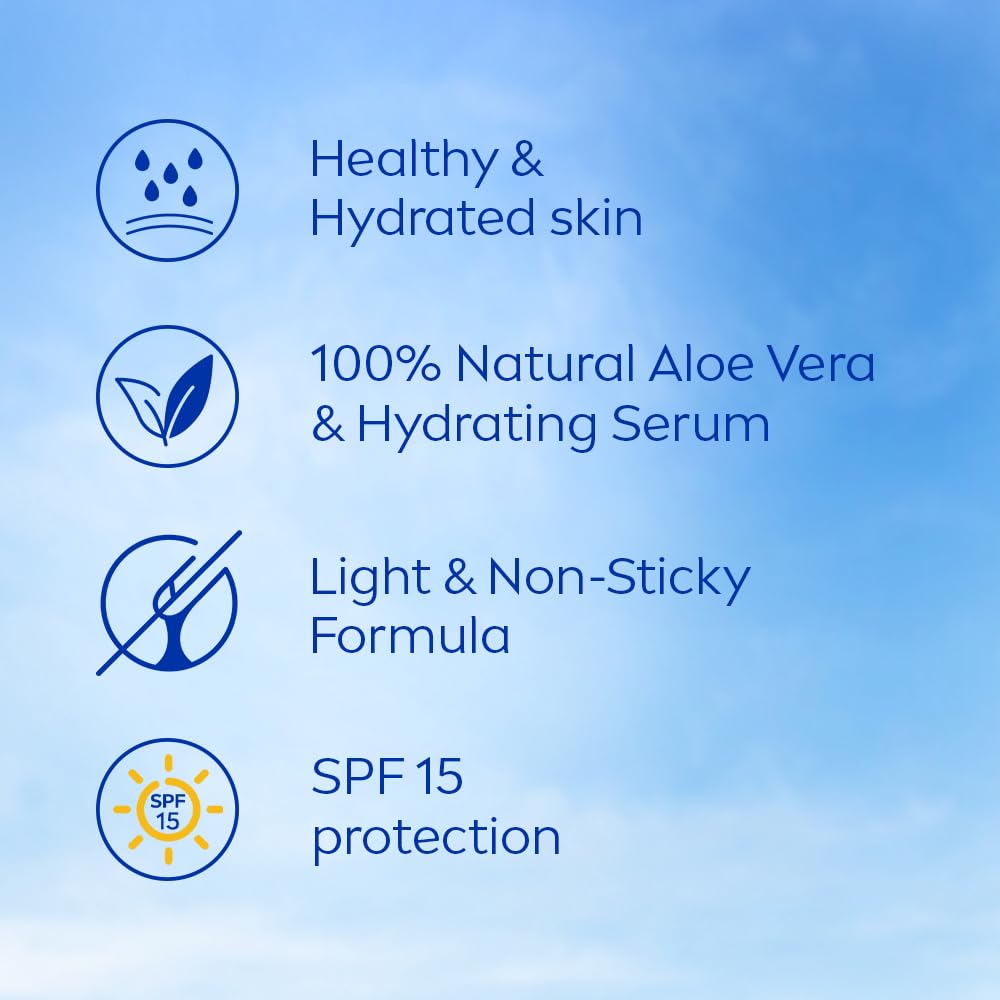 NIVEA Aloe Protection Body Lotion 200 ml | SPF 15 | Aloe Vera Extracts | Dep Moisture Serum | Men and Women | All Skin Type