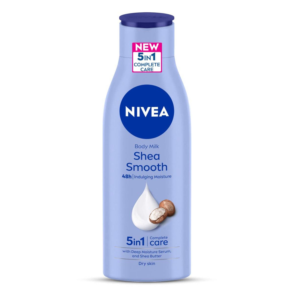 NIVEA Shea Smooth 200ml Body Lotion | 48 H Moisturization | With Deep Moisture Serum & Shea Butter | Non Greasy & Healthy Looking Skin |For Dry Skin