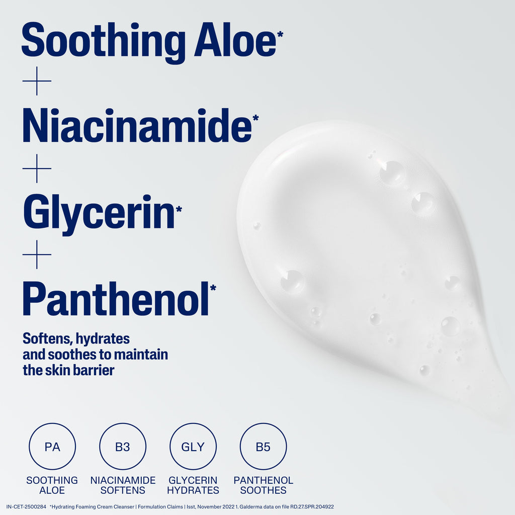 Cetaphil Hydrating Foaming Cream Cleanser 236 ml | Dermat Tested