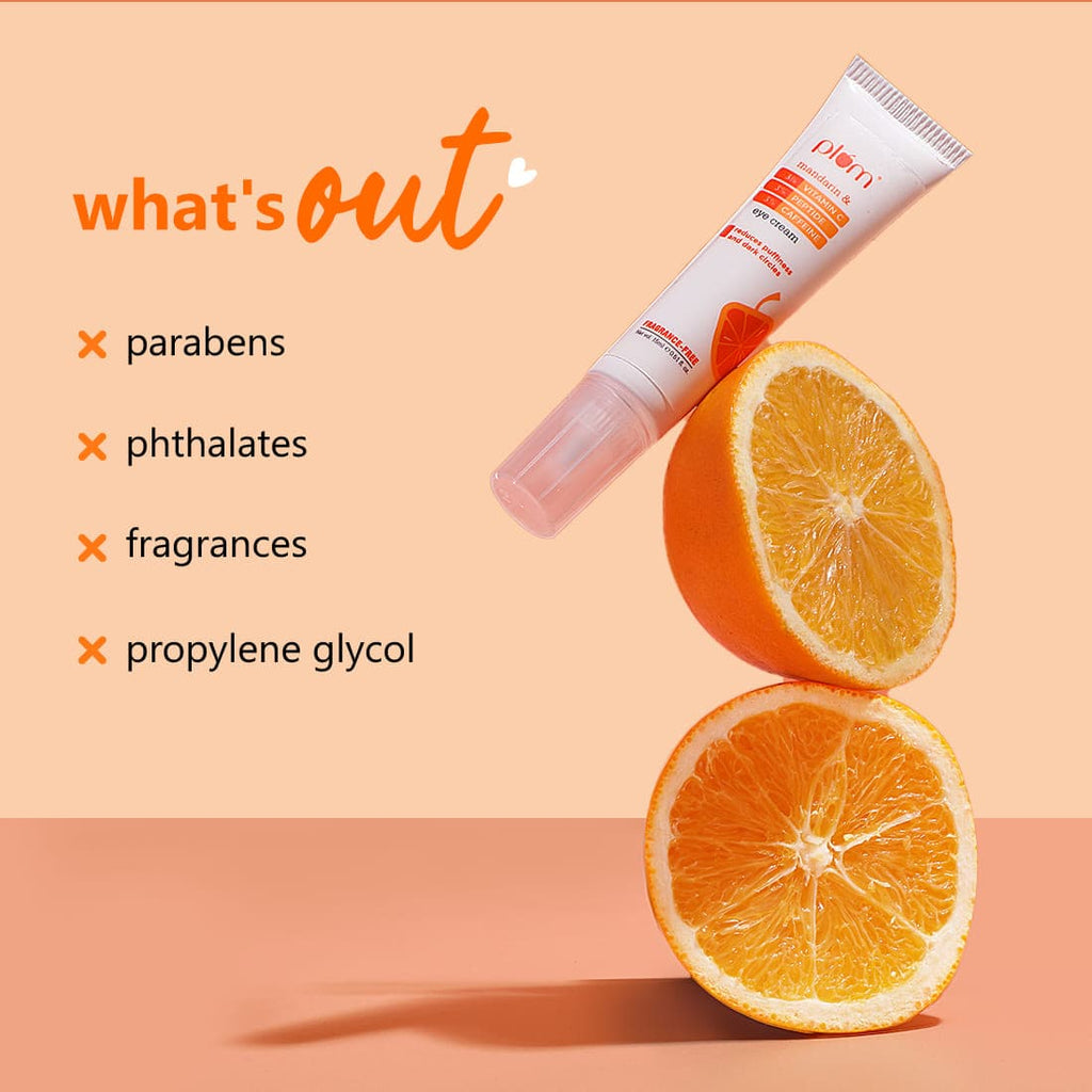 Plum 3% Vitamin C, 3% Peptide & 3% Caffeine Under Eye Cream with Mandarin