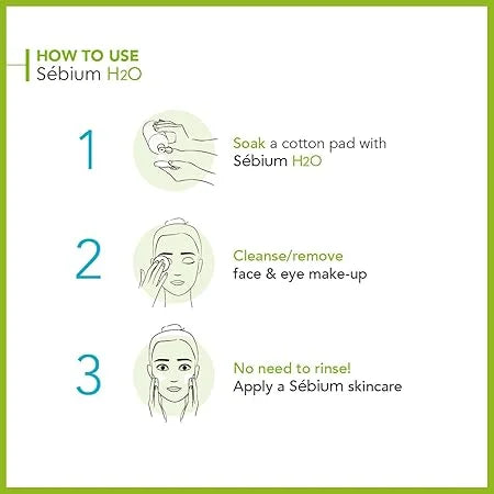 Bioderma Sébium H2O Purifying Micellar Cleansing Water and Makeup Removing Solution for Combination to Oily Skin 250 ml