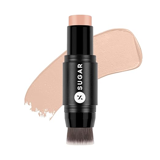 SUGAR Cosmetics Ace Of Face Foundation Stick with In-Built Brush | Lasts 24hrs | Full Coverage Foundation for Women | 7gm