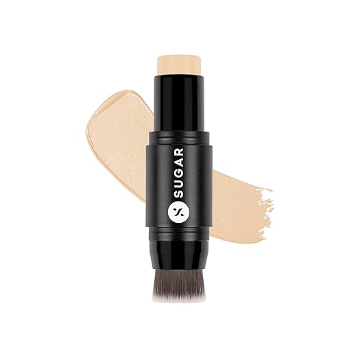 SUGAR Cosmetics Ace Of Face Foundation Stick with In-Built Brush | Lasts 24hrs | Full Coverage Foundation for Women | 7gm