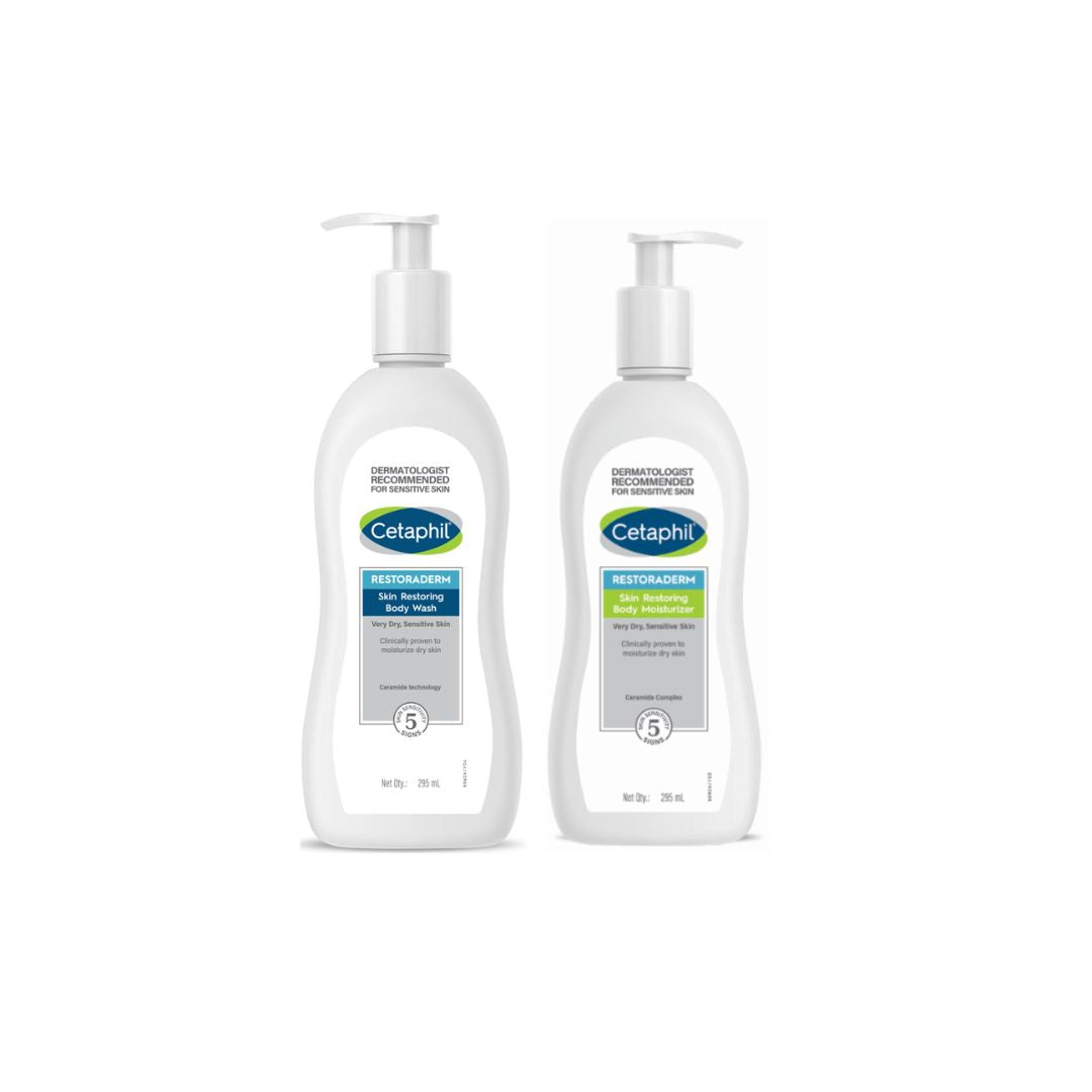 Cetaphil Restoraderm Wash + Moisturiser Combo