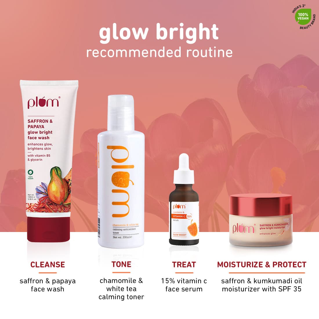 Plum Saffron & Kumkumadi Oil Glow Bright Moisturizer with SPF 35