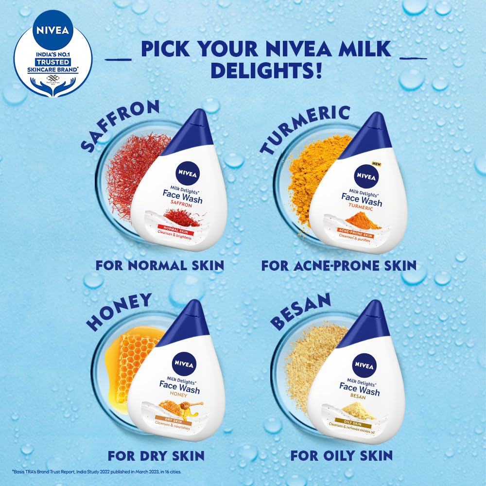 Nivea Milk Delights Face Wash With Rose For Sensitive Skin, 100 ml