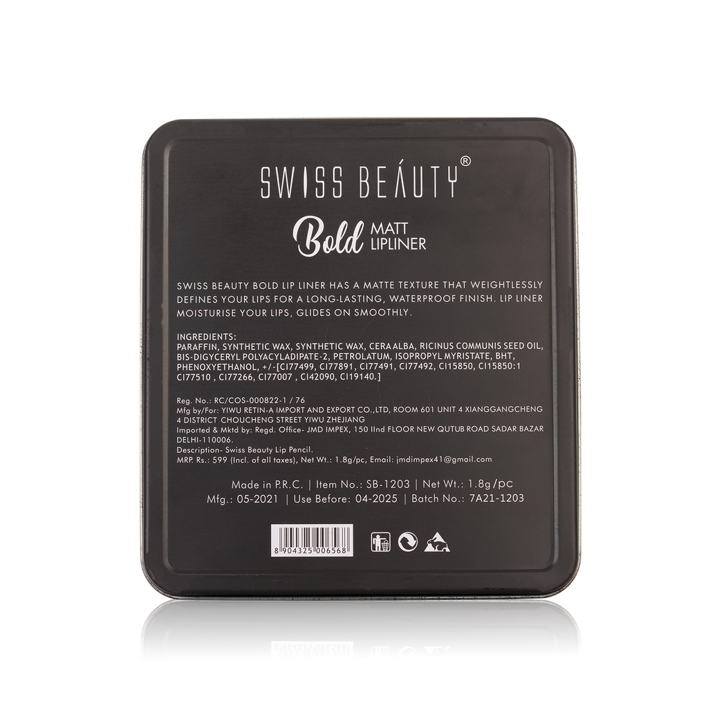 Swiss Beauty Bold Matte Lipliner Pack Of 12 Pcs