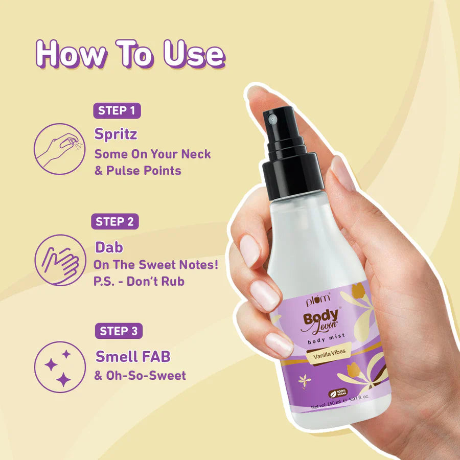 Plum Vanilla Vibes Body Mist by Plum BodyLovin'
