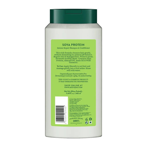 Biotique Soya Protein Fresh Nourishing Shampoo | Repairs Dry and Damaged Hair |Maintains pH Balance |Promotes Healthy Shiny Hair| Prevents Color Fading | All Skin Types | 340ml