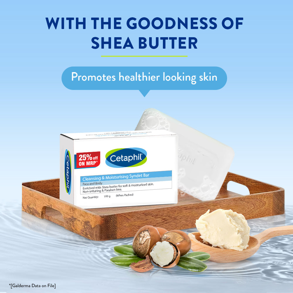 Cetaphil Cleansing Moisturizing Syndet Bar - (100gm)
