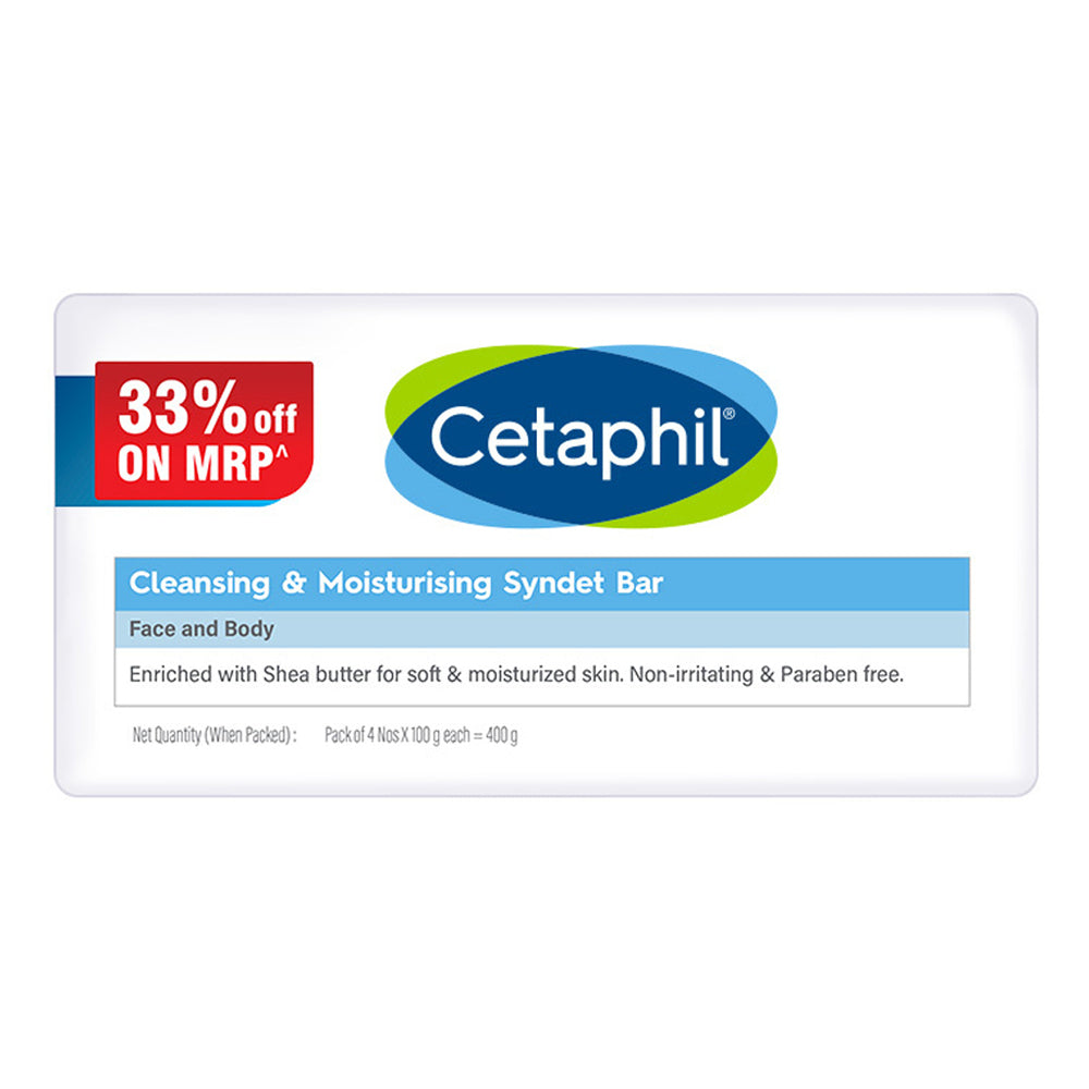 Cetaphil Cleansing Moisturizing Syndet Bar - (4x100gm)