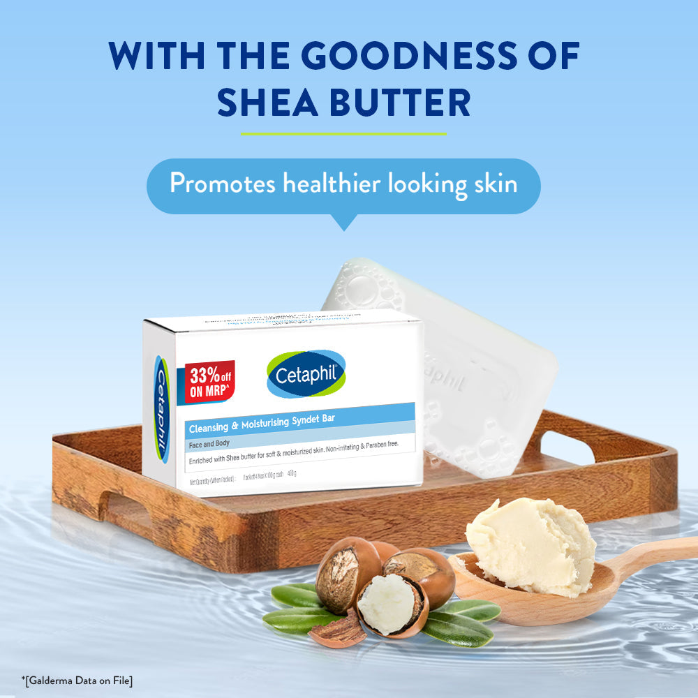 Cetaphil Cleansing Moisturizing Syndet Bar - (4x100gm)