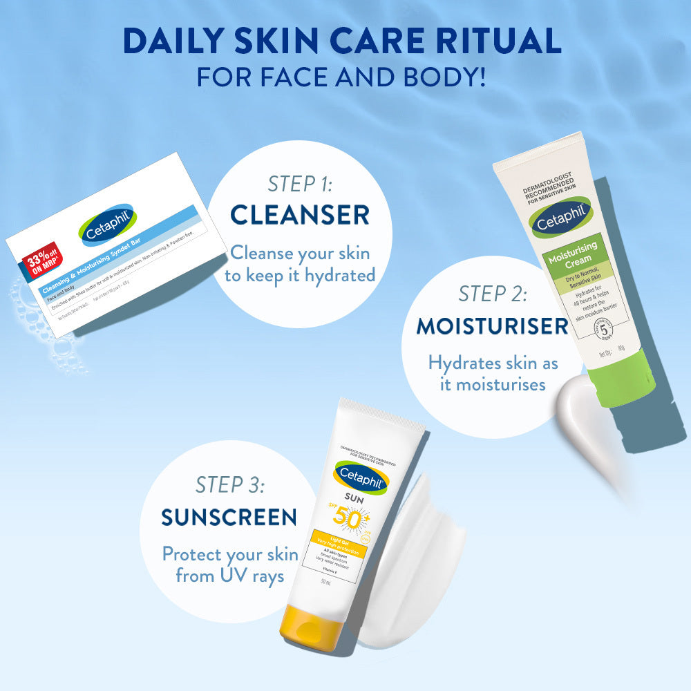 Cetaphil Cleansing Moisturizing Syndet Bar - (4x100gm)