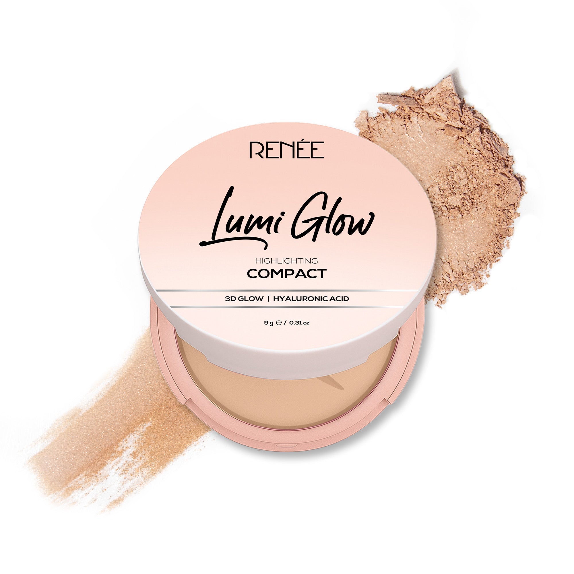 RENEE Lumi Glow Highlighting Compact with 3D Glow For Luminous Skin, 9 g