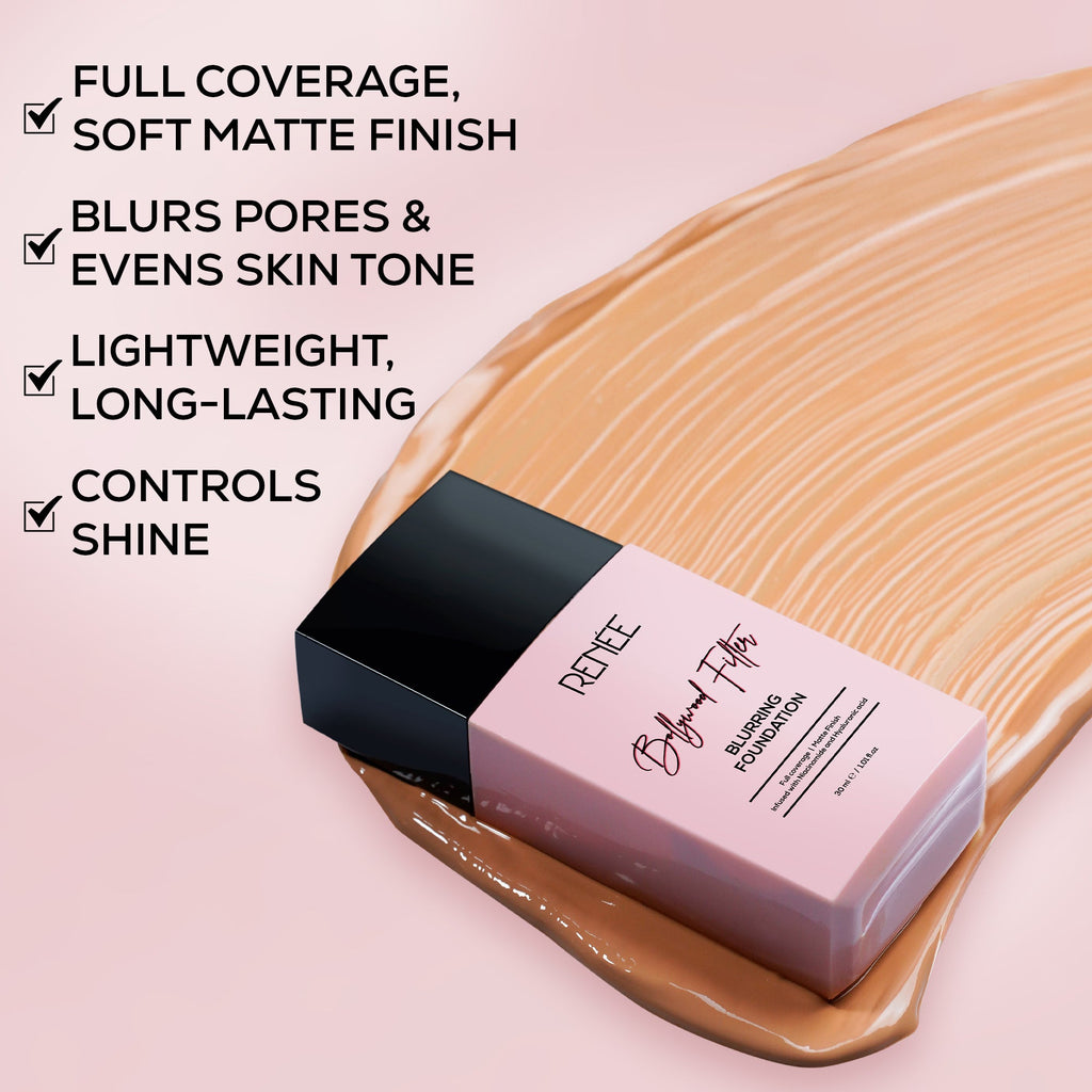 RENEE Bollywood Filter Pore Minimising Blurring Liquid Foundation With Matte Finish & Full Coverage, 30 ml