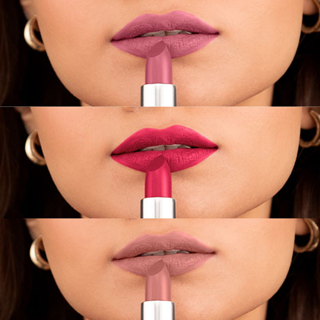 RENEE The Matte Edit Lipstick Combo, Pack Of 3(4.5 g Each)