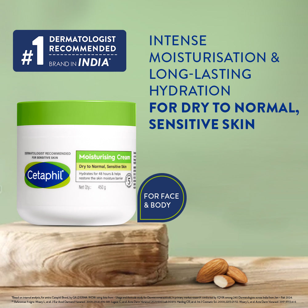 Cetaphil Moisturising Cream 450g for Dry to Normal, Sensitive skin