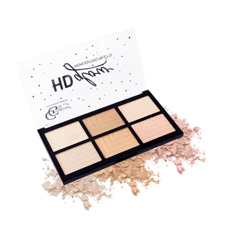 Gorgeous Girl 6 Color HD Glow Highlighter, Highly Pigmented & Blendable For Luminous Finish, 30g