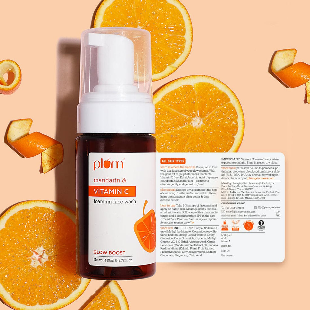 Plum Vitamin C Foaming Face Wash with Mandarin