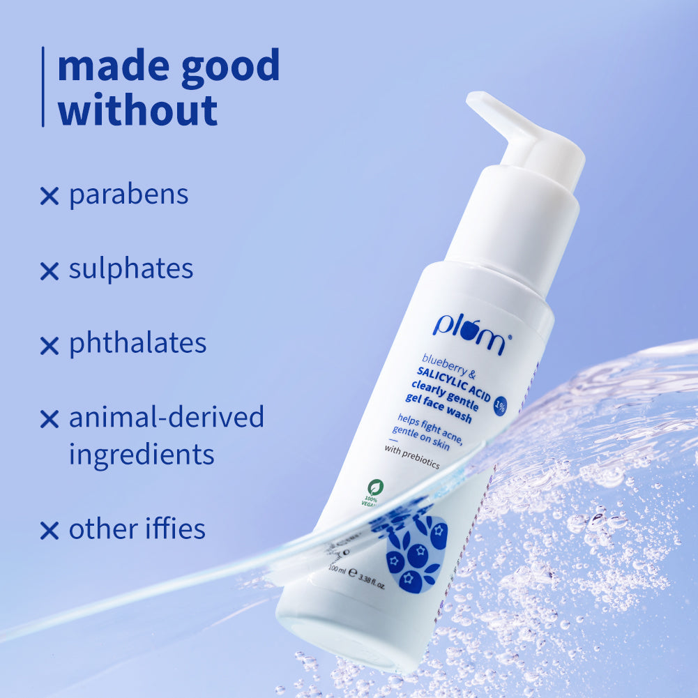 Plum Plum 1% Salicylic Acid Clearly Gentle Gel Face Wash with Blueberry