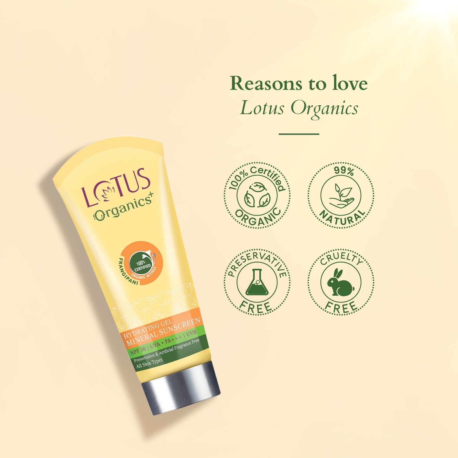 Lotus Organics+ Hydrating Gel Mineral Sunscreen SPF 30 PA+++