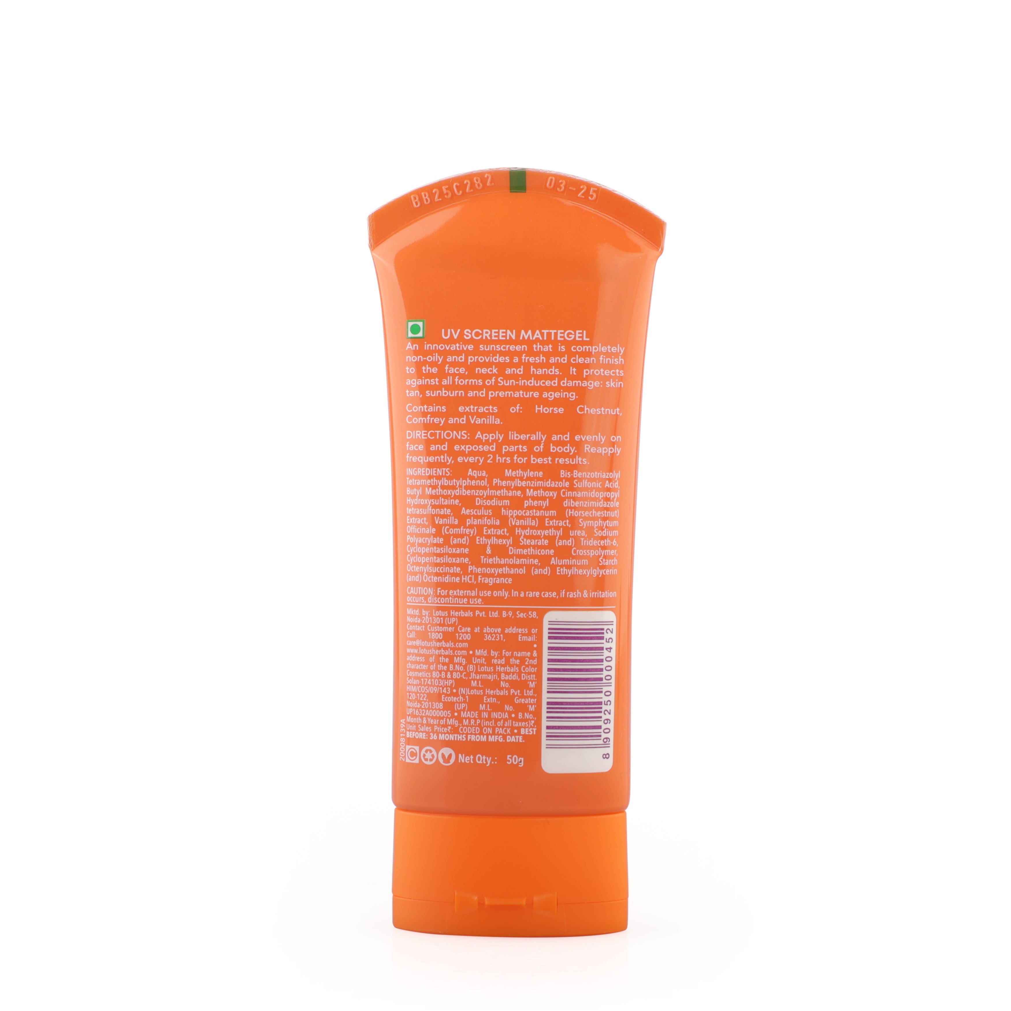 Lotus Safe Sun UV Screen MatteGEL Sunscreen SPF 50 PA+++