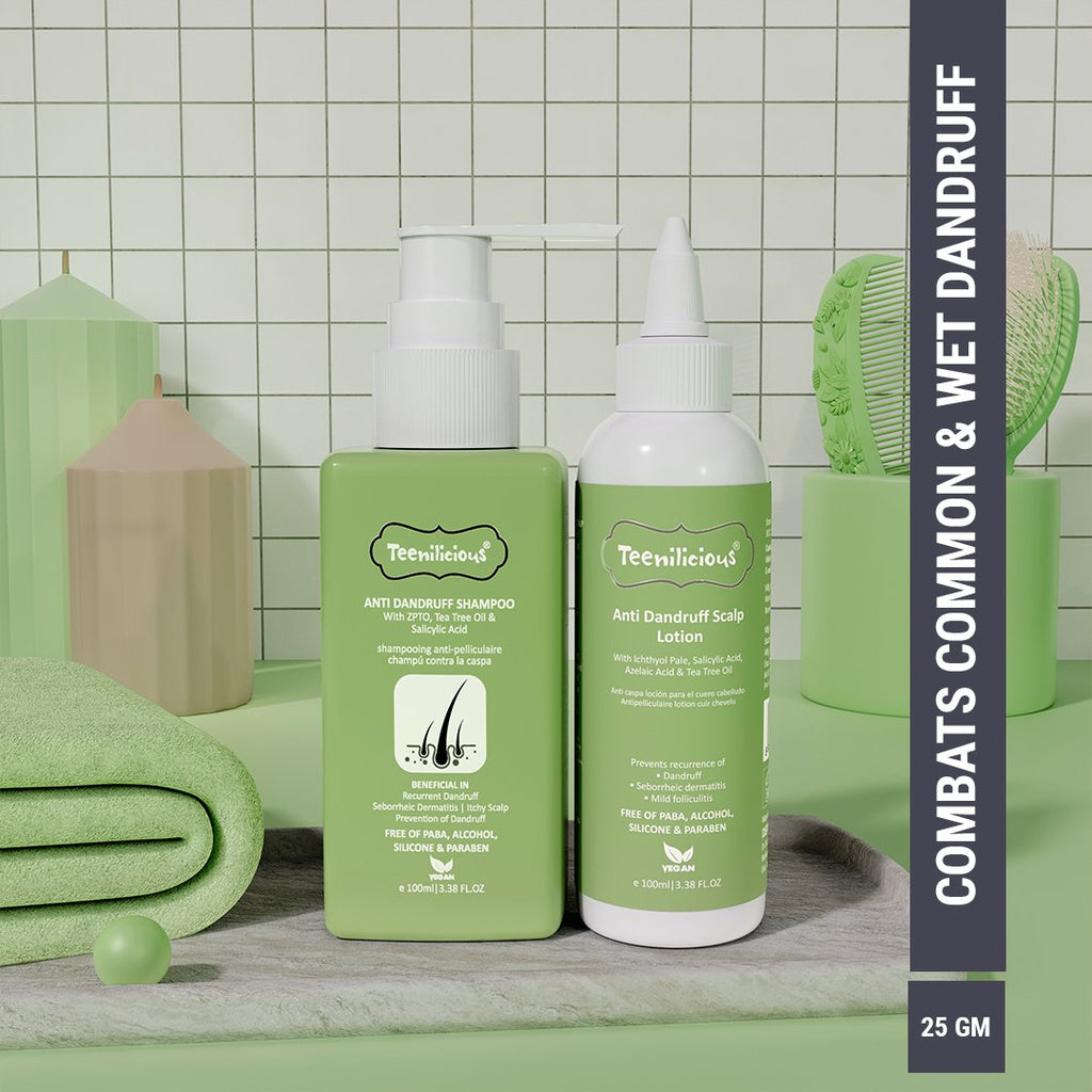 Fixderma Teenilicious Anti Dandruff Shampoo & Scalp Lotion Combo Kit | Prevents Recurrence of Dandruff | 200ml