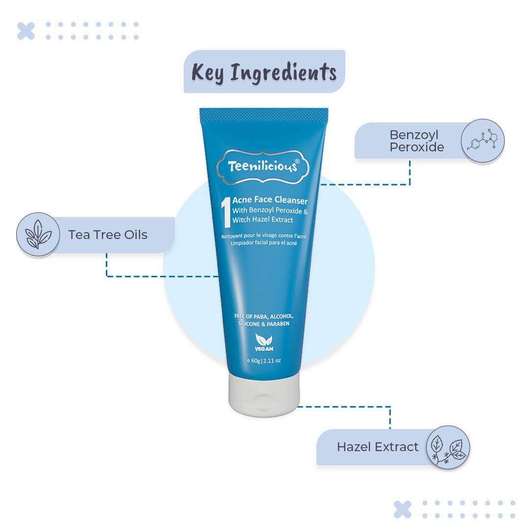 Fixderma Teenilicious Acne Face Cleanser With Benzoyl Peroxide - For Inflamed Acne