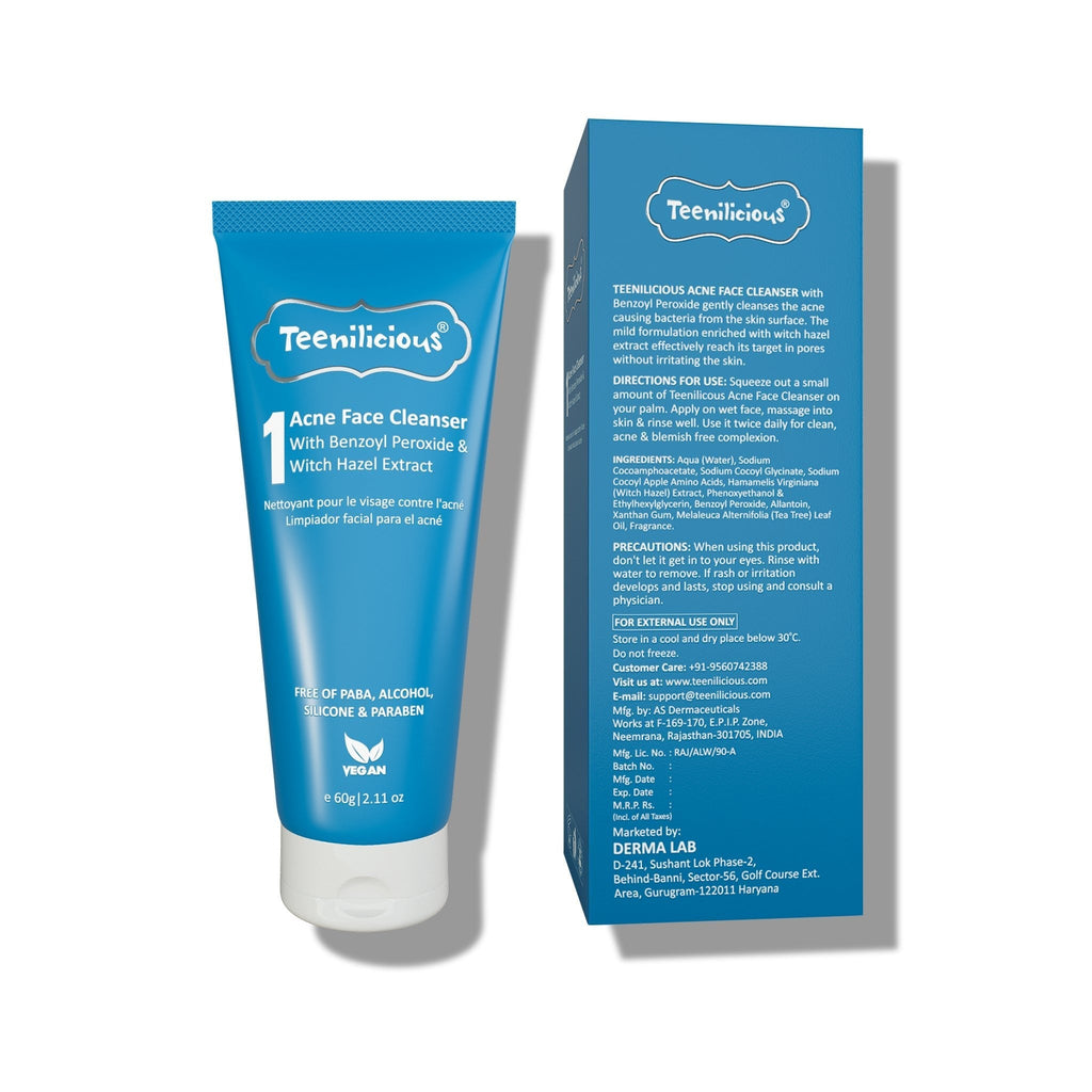 Fixderma Teenilicious Acne Face Cleanser With Benzoyl Peroxide - For Inflamed Acne