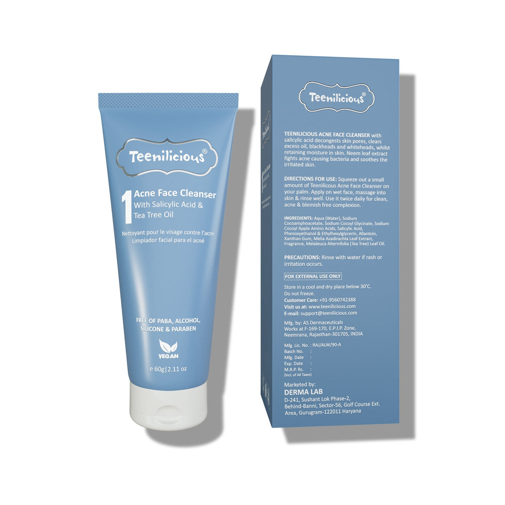 Fixderma Teenilicious Salicylic Acid Acne Care Kit 190ml - Blackhead & Whitehead Treatment