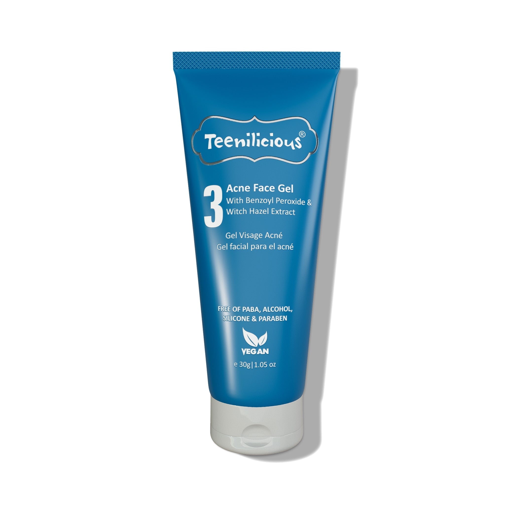 Fixderma Teenilicious Acne Face Gel With Benzoyl Peroxide - Gel For Inflamed Acne Prone Skin