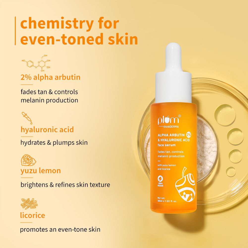 Plum 2% Alpha Arbutin & Hyaluronic Acid Tan Fading Face Serum