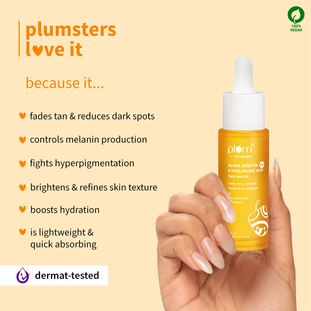 Plum 2% Alpha Arbutin & Hyaluronic Acid Tan Fading Face Serum