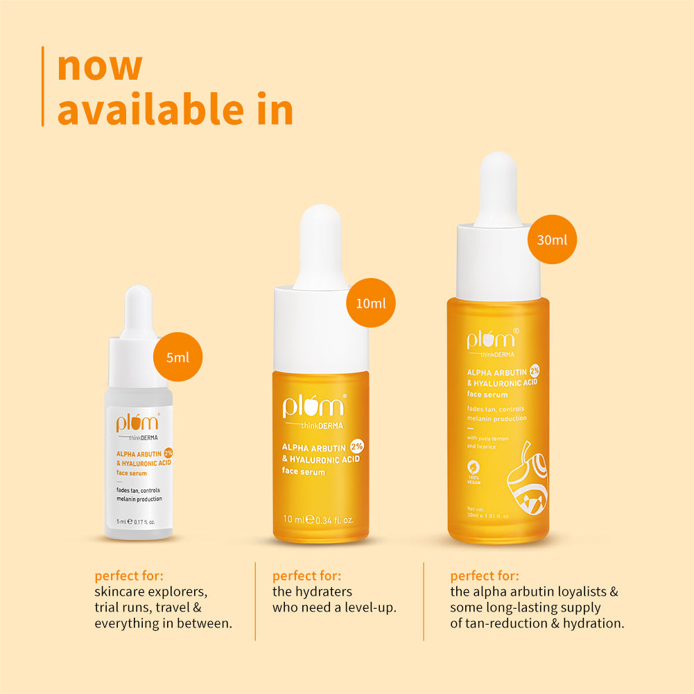Plum 2% Alpha Arbutin & Hyaluronic Acid Tan Fading Face Serum