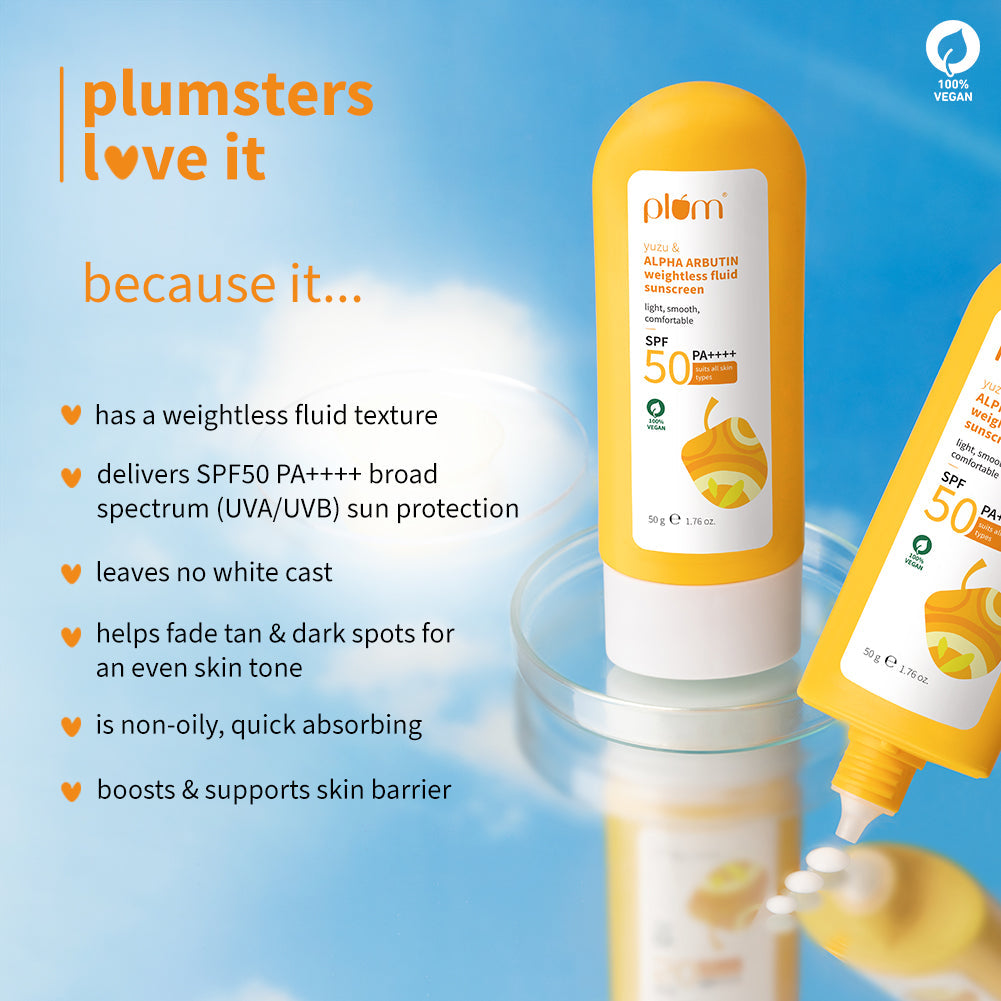 Plum Yuzu & Alpha Arbutin SPF 50 Weightless Fluid Sunscreen