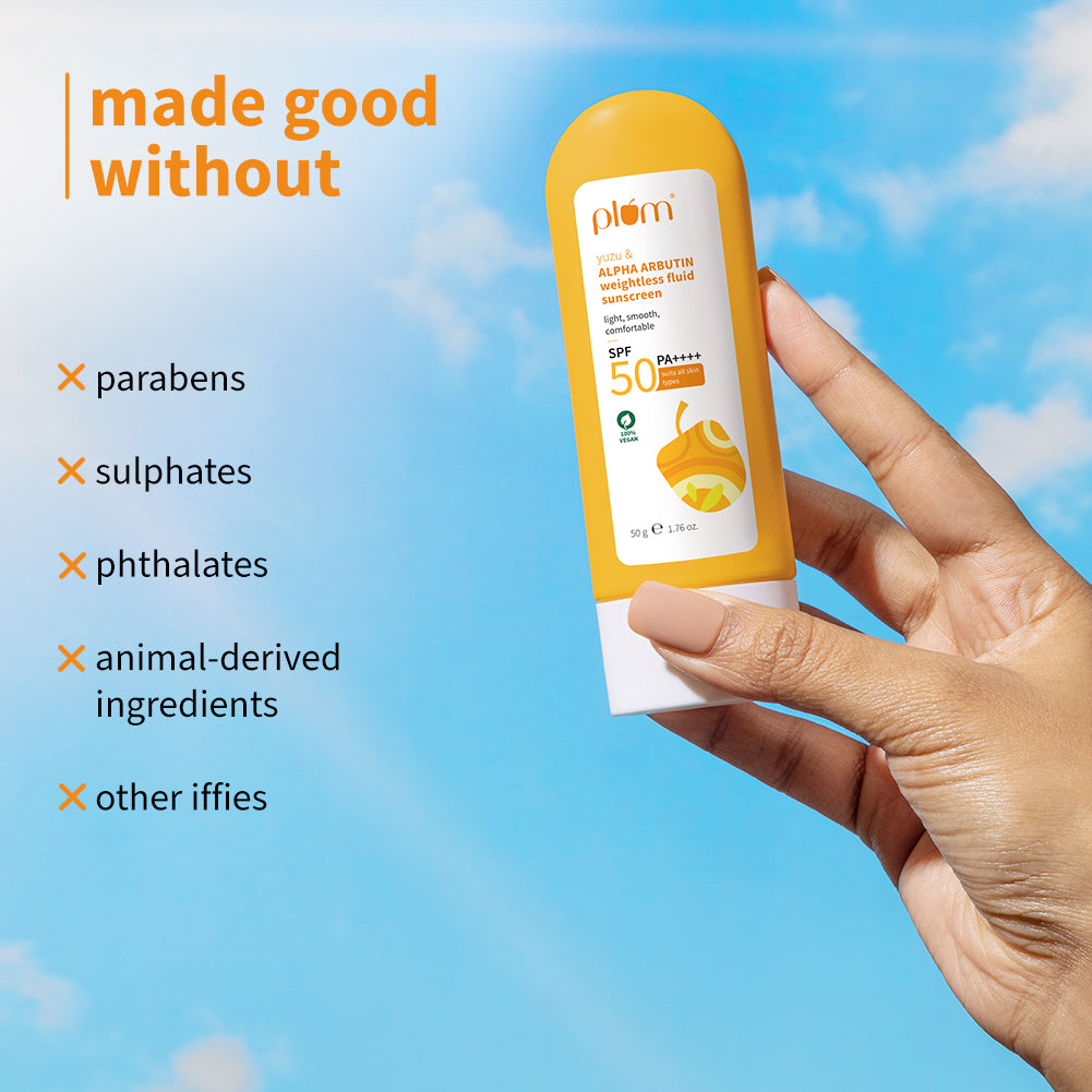 Plum Yuzu & Alpha Arbutin SPF 50 Weightless Fluid Sunscreen