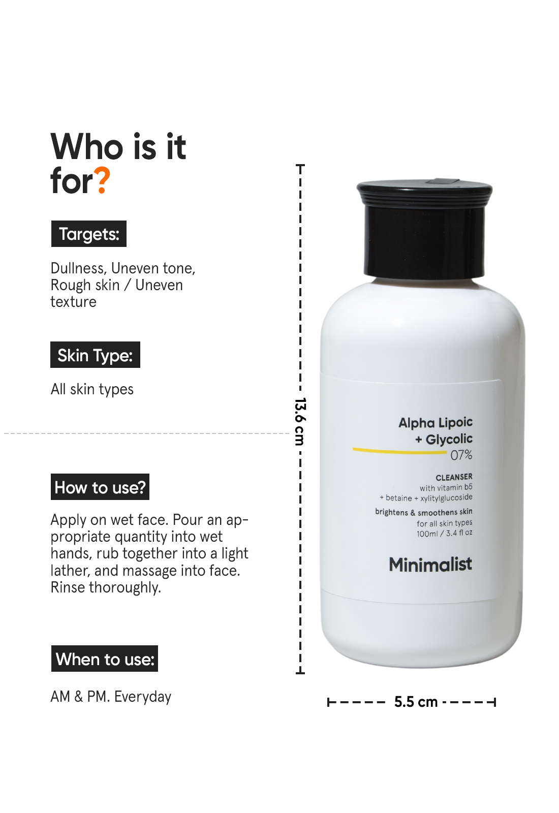 Minimalist Alpha Lipoic + Glycolic 7% Cleanser
