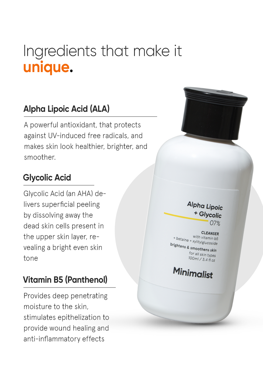 Minimalist Alpha Lipoic + Glycolic 7% Cleanser