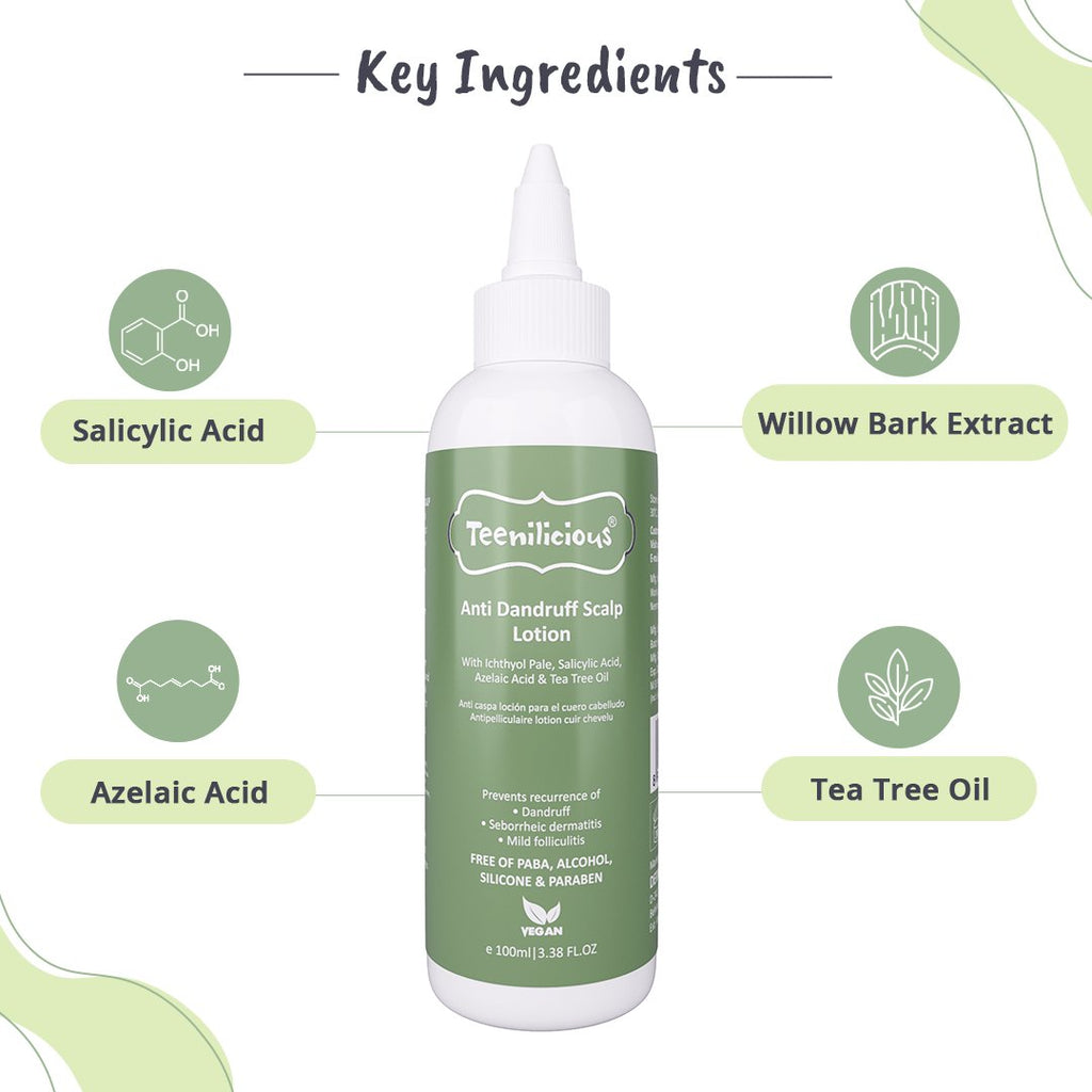 Fixderma Teenilicious Anti-dandruff lotion with Salicylic Acid, Azelaic Acid & Tea Tree Oil for Folliculitis