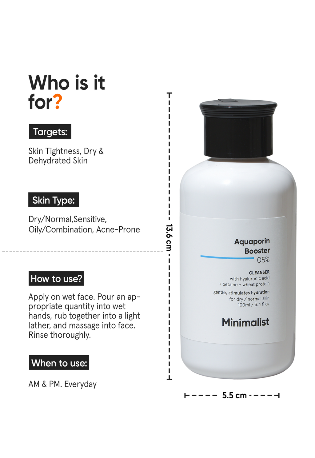 Minimalist Aquaporin Booster 5% Cleanser