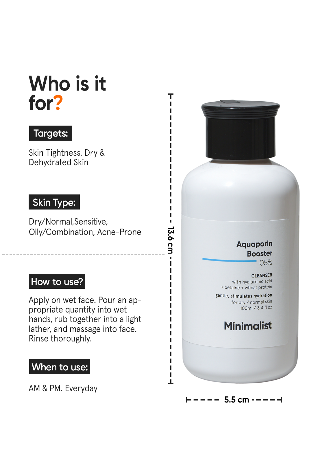 Minimalist Aquaporin Booster 5% Cleanser