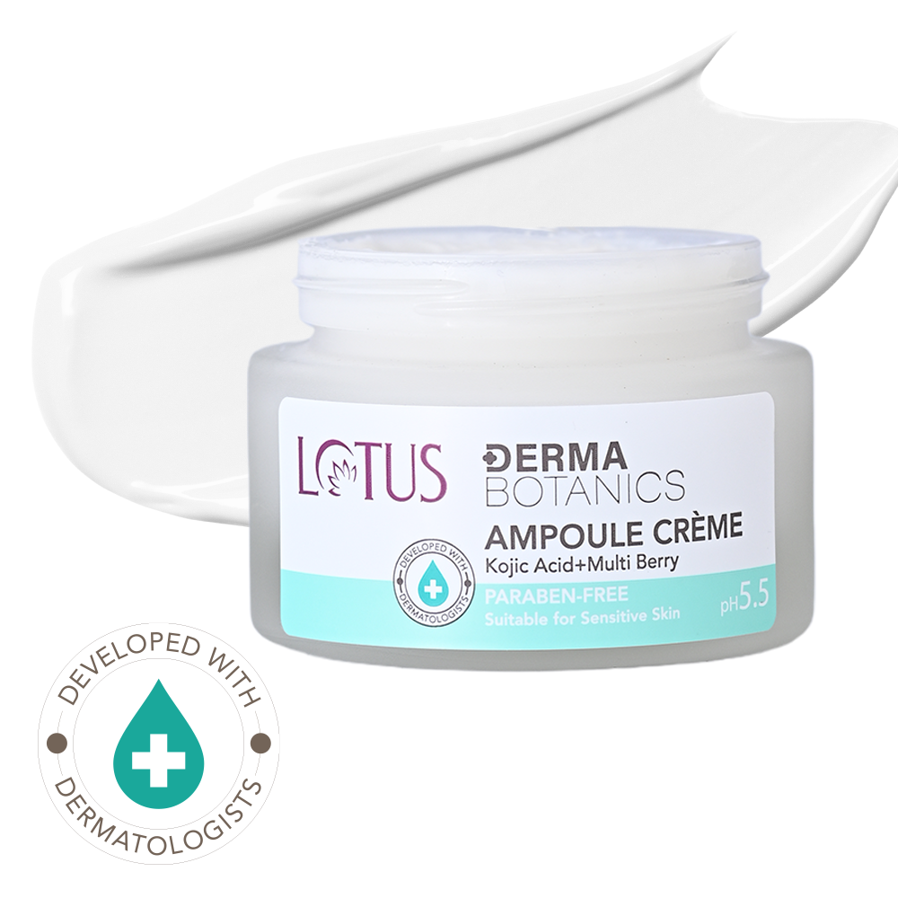 Lotus DermaBotanics Kojic Facewash+Multi Berry Hi-Dose Serum+Ampoule Crème