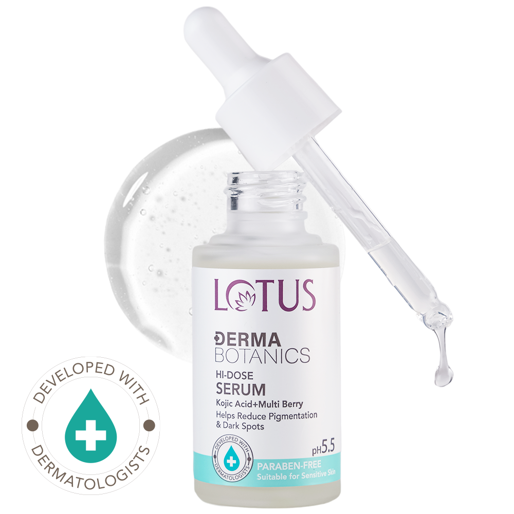 Lotus DermaBotanics Kojic Facewash+Multi Berry Hi-Dose Serum+Ampoule Crème